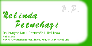 melinda petnehazi business card