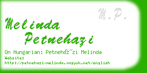 melinda petnehazi business card